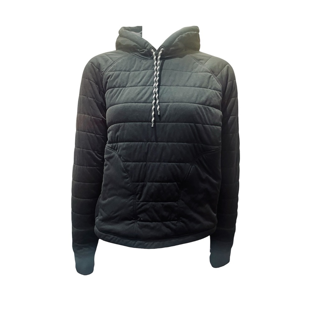 lululemon black quilted hooded pullover